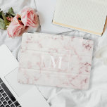 Protection iPad Mini Monogramme rose en marbre doré<br><div class="desc">Couvercle iPad sur mesure avec design moderne en marbre rose or rose et monogramme personnalisé.</div>