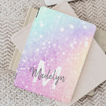 Protection iPad Mini Parties scintillant colorée personnalisée Iridesce<br><div class="desc">Personnalisez facilement cet élégant motif de parties scintillant bokeh coloré avec votre nom et/ou monogramme personnalisés.</div>