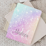Protection iPad Mini Parties scintillant colorée personnalisée Iridesce<br><div class="desc">Personnalisez facilement cet élégant motif de parties scintillant bokeh coloré avec votre nom et/ou monogramme personnalisés.</div>