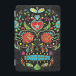 Protection iPad Mini Parties scintillant De Crâne Florale Colorée Et Or<br><div class="desc">Cool coloré rétro sucre floral parties scintillant texture de crâne avec des accents de tons or. Arrière - plan noir</div>