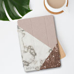 Protection iPad Mini Parties scintillant d'or Rose en marbre moderne<br><div class="desc">Ajoutez simplement vos initiales. Veuillez noter qu'il s'agit d'un effet imprimé - aucun animal rose,  aucune parties scintillant ou créature en marbre n'a été endommagé en cours de fabrication.</div>