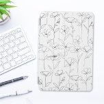 Protection iPad Mini Pavot Fleur sauvage noir et blanc minimaliste flor<br><div class="desc">Faites-la plaisir avec notre Fleur sauvage Poppy iPad Mini Cover - un cadeau réfléchi de la Journée de l'Enseignement qui combine élégance et protection pour ses besoins technologiques !</div>