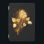 Protection iPad Mini Rose d'or ( rose d'or )<br><div class="desc">Rose doré sur un arrière - plan noir</div>