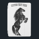 Protection iPad Mini Texte Personnalisé Couvercle iPad Horse noir sauva<br><div class="desc">Cheval sauvage noir droit - Peinture - Personnalisable - Choisissez / Ajoutez votre texte unique - Nom / Couleurs / Police / Taille / Éléments - Image / plus - Faites votre cadeau spécial - Redimensionnez et déplacez ou ajoutez des éléments / du texte avec l'outil de personnalisation ! Peinture...</div>