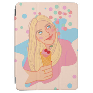 Protection iPad Air Une douce fille souriante.