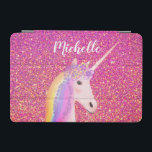 Protection iPad Mini Unicorn arc-en-ciel Parties scintillant rose étinc<br><div class="desc">Protégez votre iPad avec cette mini capot de Parties scintillant rose arc-en-ciel Unicorne Sparkle Personnalisé iPad. Idéal pour tous les âges d'un amoureux de licorne. La couverture est conçue avec un joli arrière - plan en faux parties scintillant rose et une licorne blanche au centre. La licorne a des cheveux...</div>