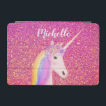 Protection iPad Mini Unicorn arc-en-ciel Parties scintillant rose étinc<br><div class="desc">Protégez votre iPad avec cette mini capot de Parties scintillant rose arc-en-ciel Unicorne Sparkle Personnalisé iPad. Idéal pour tous les âges d'un amoureux de licorne. La couverture est conçue avec un joli arrière - plan en faux parties scintillant rose et une licorne blanche au centre. La licorne a des cheveux...</div>
