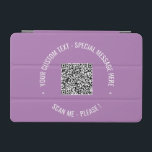 Protection iPad Mini Votre housse iPad couleur et texte personnalisé po<br><div class="desc">Couleurs et polices personnalisées - Couvre-air iPad personnalisées avec votre QR Code Scan Info Texte et couleurs personnalisées Boutique professionnelle ou personnelle moderne iPad cadeau - Ajouter votre QR Code - Image ou logo - photo / Texte - Nom ou autre information - Redimensionner et déplacer ou supprimer / Ajouter...</div>