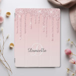 Protection iPad Parties scintillant moderne à étincelles rose pâle<br><div class="desc">Couleur rose vif moderne,  avec un effet étincelant de goutte de parties scintillant. Personnalisez avec votre nom et votre monogramme. Design© Rosalind Moore,  Cherry Lane Designs.</div>