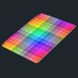 Protection iPad Personnalisé Rainbow Plaid<br><div class="desc">Ce motif plaid arc-en-ciel est lumineux et coloré,  avec un effet de texture légère. C'est un motif à damiers vif et dynamique qui a l'air joli tel quel ou comme arrière - plan pour vos textes et photos.</div>