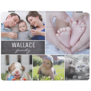 Protection iPad Photo de famille collage blanc lignes bloc de tabl