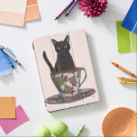 Protection iPad Pro Chat noir en Teacup<br><div class="desc">Chat noir en Teacup par FabFunky. Dispose d'un chat assis dans une belle tasse à thé fleurie. | 191544D</div>