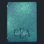 Protection iPad Pro Chic Elegant Turquoise Bleu Épargne Parties scinti<br><div class="desc">Ce design élégant et chic est parfait pour la mode chic et branchée. Il est doté d'une impression de parties scintillant bleue turquoise et brillante. C'est joli, girly, glamour et moderne. Il suffit de customiser ce design avec votre propre nom de famille monogramme personnalisé et/ou initial. ***REMARQUE IMPORTANTE DE CONCEPTION...</div>