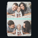 Protection iPad Pro Cover Aqua Blue Two Photo Collage Personnalisé iPad Pro<br><div class="desc">Couverture iPad Pro personnalisable avec collage photo à deux avec accent bleu aqua. Cette couverture photo personnalisée iPhone Pro est une façon parfaite de présenter vos photos de famille.</div>