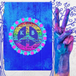 Protection iPad Pro Cover Aquarelle arc-en-ciel signe de paix contre le bleu<br><div class="desc">Ce coque de tablette a une aquarelle colorée signe de paix arc-en-ciel. Le signe de paix contient les mots empathie, confiance, acceptation, amour, unité, un monde, égalité et respect. Le signe de paix flotte sur un arrière - plan bleu vif. Le symbole de paix est entouré d'aqua et de points...</div>