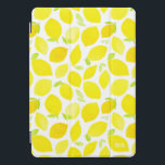 Protection iPad Pro Cover Aquarelle Motif citron Monogram iPad Pro<br><div class="desc">Clair et joyeux couverture iPad pro avec motif citron aquarelle. Personnalisez en ajoutant un monogramme. Le monogramme est situé en bas à droite du couvercle.</div>
