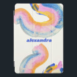 Protection iPad Pro Cover Artsy Abstrait bleu et jaune Aquarelle Nom<br><div class="desc">Artsy personnalisé Abstrait bleu et jaune Aquarelle Nom coque ipad</div>