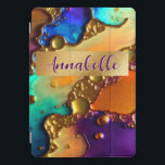 Protection iPad Pro Cover Bijoux moderne Abstrait et brindilles d'or<br><div class="desc">Ce design coque ipad d'art abstrait moderne attire l'oeil et fait une véritable affirmation avec ses riches couleurs et textures de bijoux. Vive et stupéfiante. Ajoutez un nom pour le personnaliser. Créé par Simply Farmhouse Press.</div>
