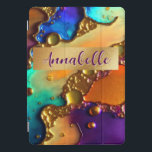 Protection iPad Pro Cover Bijoux moderne Abstrait et brindilles d'or<br><div class="desc">Ce design coque ipad d'art abstrait moderne attire l'oeil et fait une véritable affirmation avec ses riches couleurs et textures de bijoux. Vive et stupéfiante. Ajoutez un nom pour le personnaliser. Créé par Simply Farmhouse Press.</div>