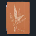 Protection iPad Pro Cover Botanique minimaliste moderne en rouille Personnal<br><div class="desc">Botanique minimaliste moderne en rouille orange brûlée Couverture iPad Pro personnalisée</div>