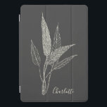 Protection iPad Pro Cover Botanique minimaliste Nom personnalisé Noir Blanc<br><div class="desc">Un élégant coque ipad avec une illustration botanique délicate dans un style d'art en ligne fine. Le design monochrome contre un arrière - plan sombre lui confère un charme sophistiqué et intemporel. Personnalisé avec un nom personnalisé, ce coque est parfait pour les amoureux de la nature, les artistes, les écrivains...</div>