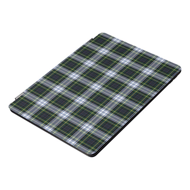 Protection iPad Pro Cover Clan Plaid Gordon Vert Blanc Rustique Tartan (Côté)