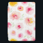 Protection iPad Pro Cover Couverture Motif Monogram iPad Pro<br><div class="desc">Couverture professionnelle iPad féminin avec motif pivoines roses. Personnalisez en ajoutant un monogramme. Le monogramme est situé en bas à droite du couvercle.</div>