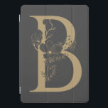 Protection iPad Pro Cover Élégant B Boho Floral Monogramme initial Gris Or<br><div class="desc">Élégant B Boho Floral Monogramme initial Gris Or 

* chaque lettre a sa propre liste; si votre lettre n'est pas encore disponible,  s'il vous plaît,  envoyez-moi un message et je la déplacerai en haut de la liste.</div>