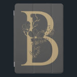 Protection iPad Pro Cover Élégant B Boho Floral Monogramme initial Gris Or<br><div class="desc">Élégant B Boho Floral Monogramme initial Gris Or 

* chaque lettre a sa propre liste; si votre lettre n'est pas encore disponible,  s'il vous plaît,  envoyez-moi un message et je la déplacerai en haut de la liste.</div>