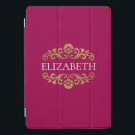 Protection iPad Pro Cover Élégant Monogramme Hot rose Gold Chic<br><div class="desc">Un élégant coque ipad rose et or chaud. Idéal pour retourner à l'école. Ajoutez votre nom entre la floraison dorée sur le devant. Conçu pour vous par Blackberry Boulevard.</div>