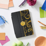 Protection iPad Pro Cover Élégant Monogramme Yellow Swirls<br><div class="desc">iPad Cover prêt pour vous à personnaliser. REMARQUE : SEULEMENT CHANGER LES ZONES MODÈLES NÉCESSAIRES! 😀 Si nécessaire, vous pouvez supprimer le texte et commencer à ajouter le texte et la police que vous voulez. 📌 Si vous avez besoin d'une personnalisation plus poussée, cliquez sur le bouton "Cliquez pour Customiser...</div>