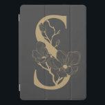 Protection iPad Pro Cover Élégant S Boho Floral Monogramme initial Gris Or<br><div class="desc">Elegant S Boho Floral Monogram Initial Grey Gold *chaque lettre a sa propre liste; si votre lettre n'est pas encore disponible,  s'il vous plaît envoyez-moi un message et je le déplacerai en haut de la liste.</div>