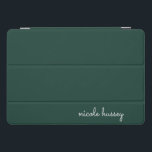 Protection iPad Pro Cover Émeraude verte | Moderne Monogramme élégant<br><div class="desc">Un design monogramme personnalisé simple et design dans un décontracté écrit à la main dans un monochrome vert émeraude et blanc éclatant. Le monogramme peut facilement être personnalisé pour rendre un design aussi unique que vous êtes ! Le cadeau ou accessoire tendance parfait pour toute occasion.</div>