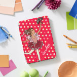 Protection iPad Pro Cover Enfants filles nommé ballerina pois rouge<br><div class="desc">Couverture de ballet rouge vif pour danseuse. Lit actuellement Scarlett. Cet art original de ballerine graphique et conçu exclusivement par Sarah Trett pour www.mylittleeden.com</div>