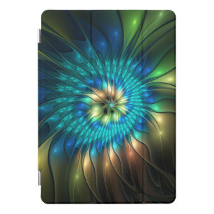 Protection iPad Pro Cover Fleur d'Imaginaire lumineux, Fractale Abstraite co