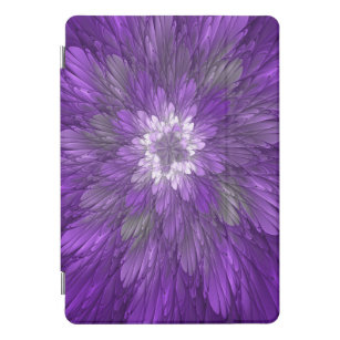Protection iPad Pro Cover Fleur psychédélique violette Abstraite Fractal Art