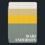 Protection iPad Pro Cover Gras Sage Green Yellow Stripes Moderne Personnalis<br><div class="desc">Gras Sage Green Yellow Stripes Moderne Personnalisé iPad Couverture</div>