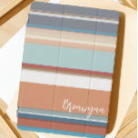 Protection iPad Pro Cover Grille colorée de script moderne<br><div class="desc">Vos appareils personnels sont un excellent moyen d'express de votre style personnel. Pourquoi ne pas avoir une couverture iPad personnalisée qui est moderne, mignon et lumineux. Les rayures classiques avec oranges, bleus, blancs et vert turquoise sont simples et propres. Personnalisé et tendance, cet iPad sera facile à réaliser pour vous....</div>