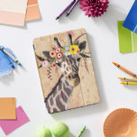 Protection iPad Pro Cover Klimt Giraffe | Couronne De Fleurs<br><div class="desc">Cette impression présente une girafe douce ornée d'une couronne de fleurs | Par Victoria Borges. ID image : 128245GG</div>