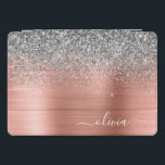 Protection iPad Pro Cover Monogramme de Parties scintillant d'argent en méta<br><div class="desc">Rose Gold - Blush Pink and Silver Faux Foil Metallic Sparkle Parties scintillant brossé Métal Monogramme Nom Coque ordinateur portable. Cela rend le cadeau parfait pour 16 ans,  mariage,  douche nuptiale,  anniversaire,  baby shower ou bachelorette pour quelqu'un qui aime le luxe glam et les styles chic.</div>