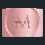 Protection iPad Pro Cover Monogramme élégant Rose Gold Modèle personnalisé<br><div class="desc">Modèle d'or Rose personnalisé Élégant Monogramme Moderne iPad Smart Couverture.</div>