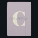 Protection iPad Pro Cover Monogramme et nom personnalisés simples à Lilac<br><div class="desc">Monogramme et nom personnalisés simples en Dusty Lilac coque ipad</div>