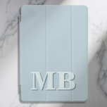 Protection iPad Pro Cover Monogramme initial minimaliste bleu moderne<br><div class="desc">Coque ipad Monogramme initial minimaliste bleu. Créez votre propre coque ipad personnalisé avec un nom initial personnalisé.</div>