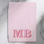 Protection iPad Pro Cover Monogramme initial minimaliste rose moderne<br><div class="desc">Coque ipad Monogramme initial rose rouge minimaliste moderne. Créez votre propre coque ipad personnalisé avec un nom initial personnalisé.</div>