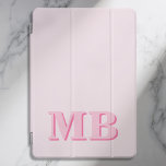 Protection iPad Pro Cover Monogramme initial minimaliste rose moderne<br><div class="desc">Coque ipad Monogramme initial rose minimaliste moderne. Créez votre propre coque ipad personnalisé avec un nom initial personnalisé.</div>