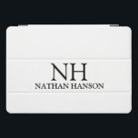 Protection iPad Pro Cover Monogramme noir et blanc simple Moderne<br><div class="desc">Housse ipad moderne avec un design noir et blanc simple et minimal avec votre monogramme en caractères gras avec votre nom.</div>