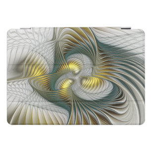 Protection iPad Pro Cover Nobly Golden Turquoise Imaginaire Fractal Art