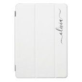 Protection iPad Pro Cover Noir Blanc moderne Script Girl Monogramme Nom (Devant)