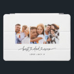 Protection iPad Pro Cover papa mignon script moderne multi photo cadeau<br><div class="desc">Papa mignon script moderne multi photo cadeau</div>