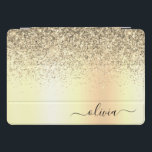 Protection iPad Pro Cover Parties scintillant d'or Monogramme métallique Nom<br><div class="desc">Gold Faux Foil Parties scintillant à étincelle métallique brossé Nom du monogramme Coque de l'ordinateur portable. Cela rend le cadeau parfait pour 16 ans,  mariage,  douche nuptiale,  anniversaire,  baby shower ou bachelorette pour quelqu'un qui aime le luxe glam et les styles chic.</div>